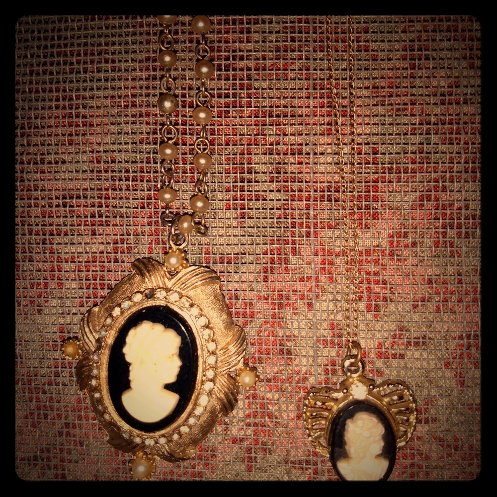 Mother/ daughter Cameo Necklaces